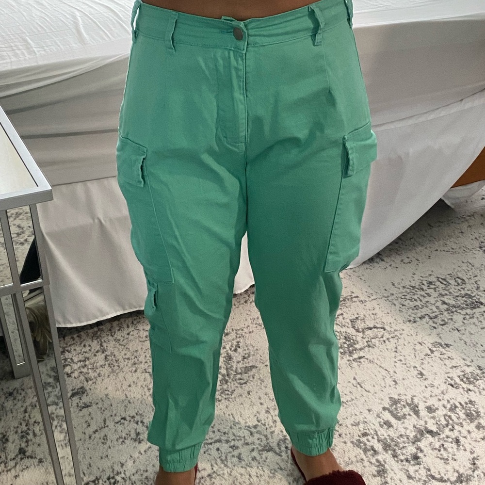 Mint Green Utility Jogger Pants